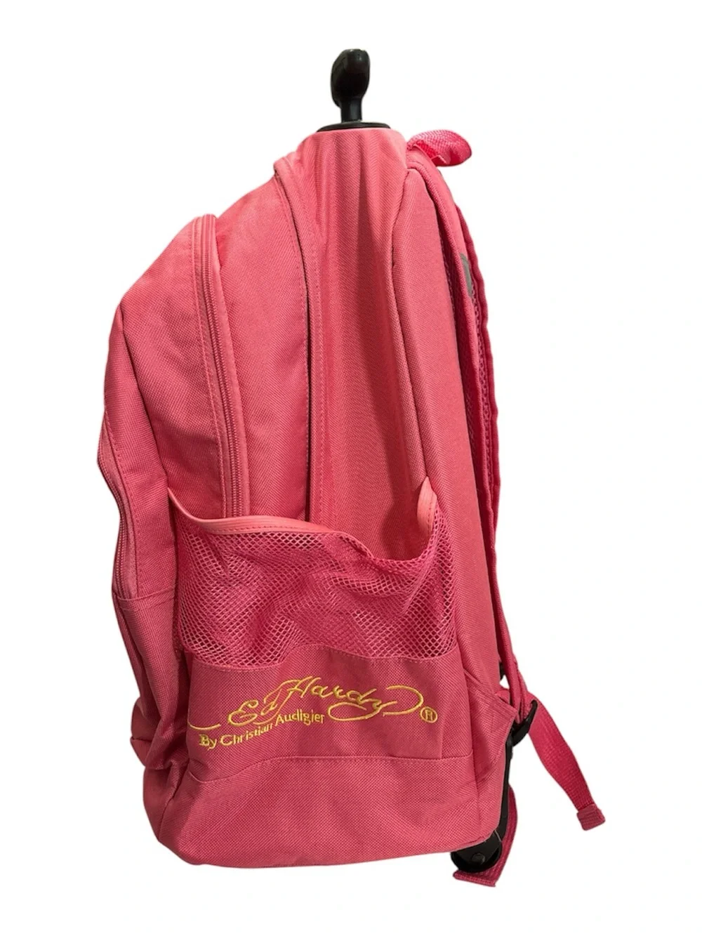 Ed Hardy Pink Geisha Rolling Backpack with Colorful Graphic